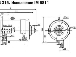 Электродвигатель 4 АПК 2Б 315 А4Б схема