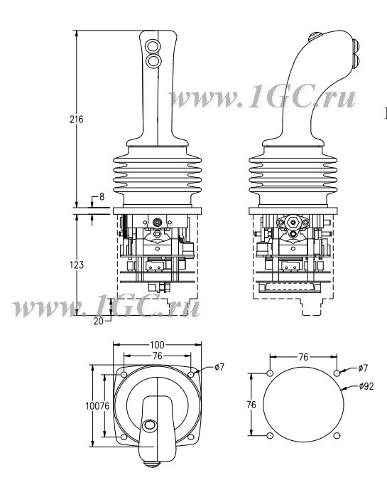 Джойстик для ЭКГ-10 V8L правый/левый схема