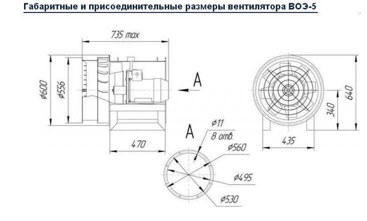 Вентилятор осевой ВОЭ-5